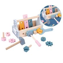 Children Wooden Repair Tools Toolbox Pretend Play DIY Educational Toys Gift