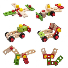 1 Set Children Simulation Wooden Tool Screw Nut Combination Diy Disassembly Toy