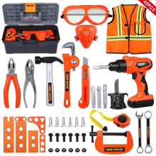 iBaseToy 45pcs Kids Tool Toys Children Role Play Pretend Play Toy Set Educational Learning Repairman Toy Kited Color32.00X17.50X12.50CM