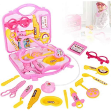 14PCS Kids Doctors Set with Electronic Stethoscope Pink Pretend Medical Kit Doctor Role Play Medical Toys Set for 3 4 5 Years Olds Girls Gift