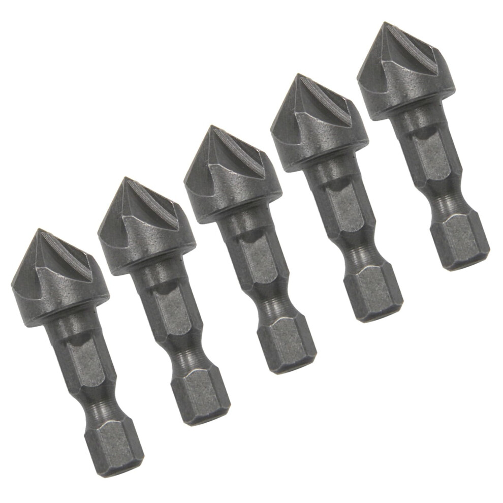 5Pcs Hexagonal Shank Five Edges Chamfer Drill Bit Set For Accurate Hole Opening Reaming Smooth Finishing Chamfering Bit 6447073700828
