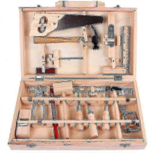 Kids Real Carpenter Tool Set with 16-Piece Wooden Box, Disassembly & Assembly Educational Toy for STEM Learning Hwy