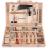 Children's Carpenter Tool Set with 16 Real Tools for Disassembly and Assembly, Multifunctional Wooden Tool Box 4