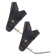 Archery Shooting Glove 2 Pack Adjustable Non Slip PU Leather Finger Protector Hand Guard Full Wrist And Forearm Coverage
