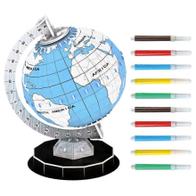 Globe Puzzle DIY 3D Toy for Kids Use Material Helps Learning and Fun 29.5cm DiameterMulti21.80X16.40X14.80CM