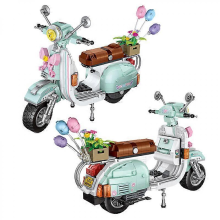 XIANRENGE Mini Motorcycle Model Building Blocks DIY Creative City Assembly Vehicle Set Ornaments Boy Gift Children's Toys