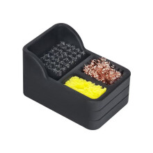 Solder Dross Organizer 4.5x7.8x5.2cm Black Tin Storage Container Soldering Tip Cleaner Welding Iron Head Cleaner for Welders and Hobbyists