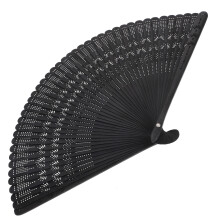 Zwarte Bamboe Vouwwaaier Voor Dames Elegant Vintage Handwaaier