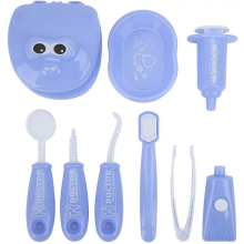 9pcs Dentist Tools Children Pretend Play Dentist Check Tooth Model Toy, Educational Toy (purple)