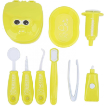 9pcs Dentist Tools Children Pretend Play Dentist Check Tooth Model Toy, Educational Toy (yellow)