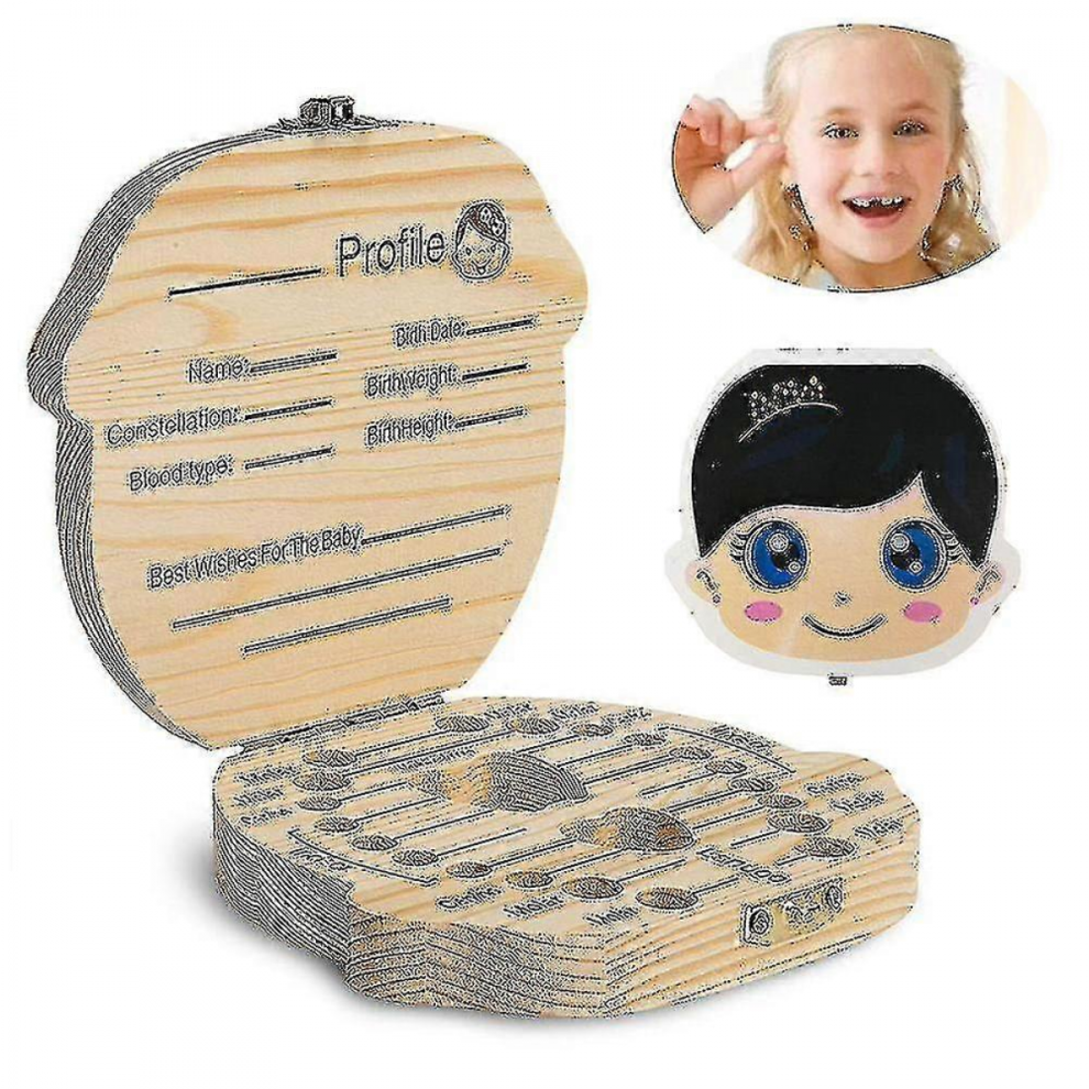 Tooth Box Wooden Milk Teeth Box, For Boys Girls Souvenir Box Gift
