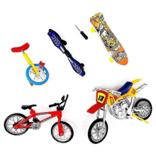 Mini Finger Bicycle Motorcycle Set Bike Fingerboard Diy For Creative Game Skateboard Kids Children Educational Toys Gifts