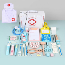Medical Kit for Kid Doctor Pretend Roleplay Set Realistic Wood EquipmentDoctor suit