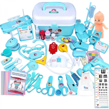 Kids Doctor Dress Up Set with Stethoscope and Medical Accessories for Role Play and Educational LearningBlue