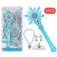 Light Up Frozen Snowflake Wand Magic Toy For Kidsblue