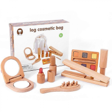 Wooden Tool Toy Playhouse Kits Kids Early Learning Role for Play Toy Party ActivCosmetic bag