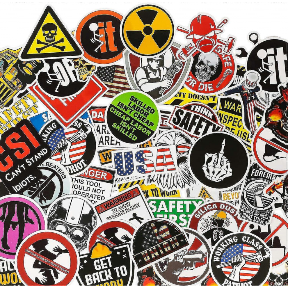 300 Pieces Hard Hat Stickers Funny Stickers For Tool Box Helmet Welding Construction Union Iron Worker Lineman Oilfield Electrician, Make People Laugh 7632237803210
