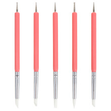 5St Roze Silicium Nagelborstels Voor Nagelkunst Manicure Dotting Pen