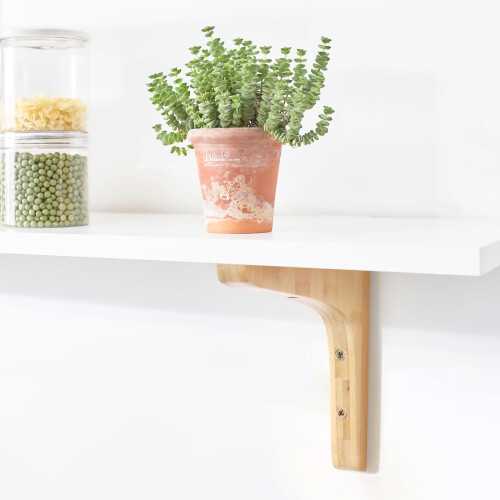bamboo wall mount bracket shelf support triangle decorative floating 1