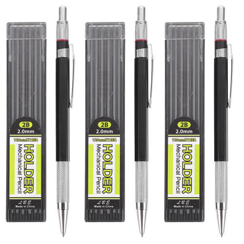 3 sets mechanische potloden, plastic schoolmaterialen voor studenten