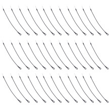 50Pcs Durable Black Steel Wire Lanyard and Pin Set for Loss Prevention
