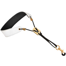 Witte Duurzame Lederen Sax Halsriem Voor Alto En Tenorsaxofoon