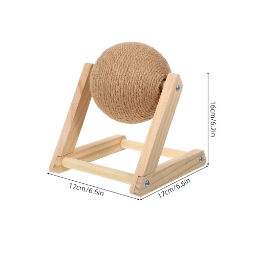 Interactief Krabbal Kat Sisal Hout Speelgoed Khaki 2