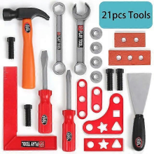 Children's Toolbox Engineer Simulation Repair Tools Pretend Toy Electric Drill Screwdriver Repair Kit Play Toy Set for Kids Gift21pcs