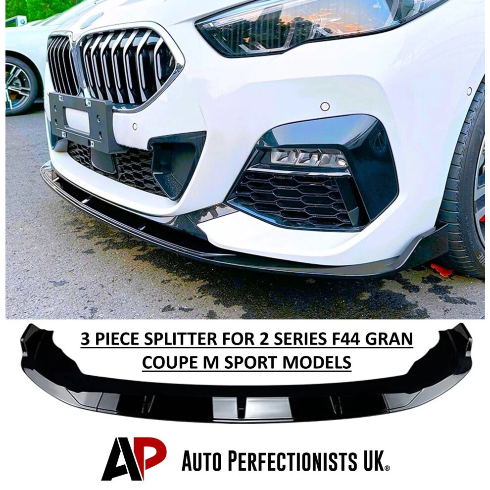 For Bmw 2 Series F44 Gran Coupe Front Splitter Spoiler M Sport 2020+ Black 5061072669507