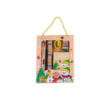 Christmas Gift Stationery Set, Children's School Supplies Pencil 6-piece Set, Kindergarten Portable Stationery Holiday GiftsYellow