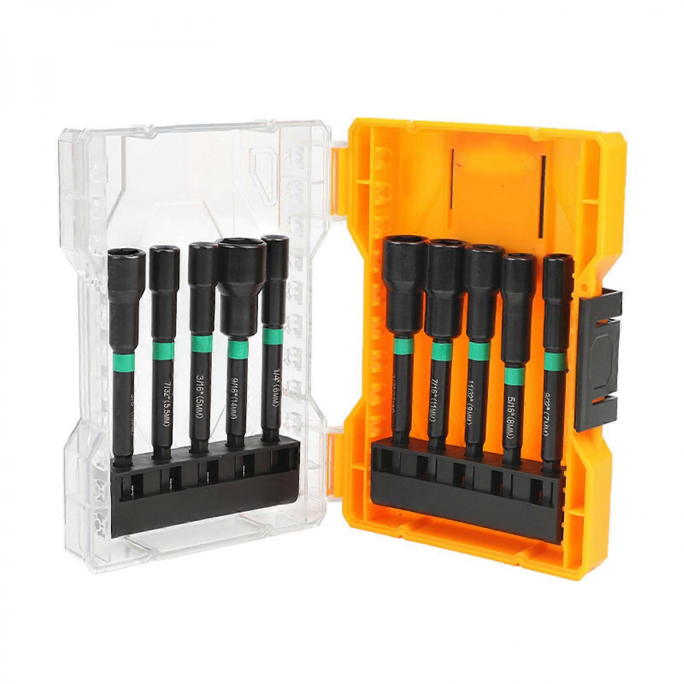 Multiple Size Hex Shanks Socket Bit Extended Length Socket For Electric Drills And Screwdriver With Enhancing Magnetismorange Box Set 7632237812304