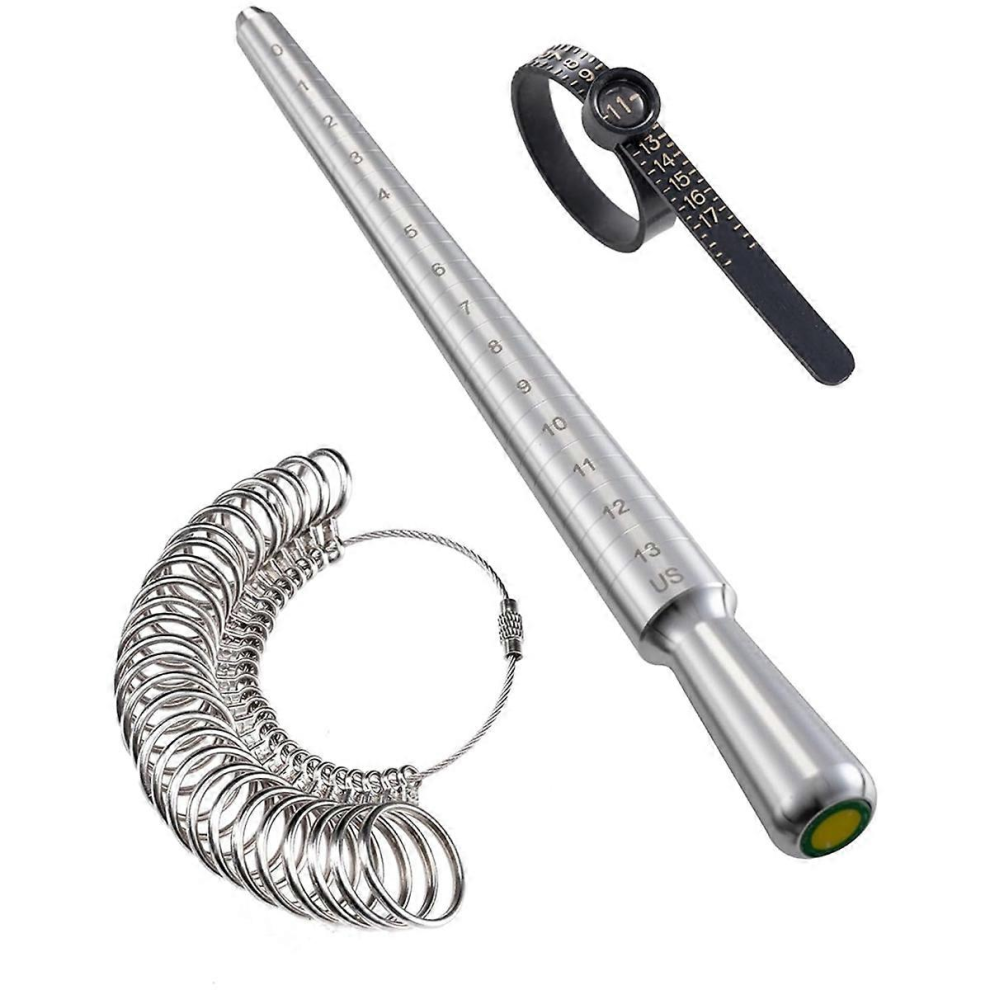 Ring Size Measuring Tool Set, Solid Ring Mandrel Sizing ToolAs Shown