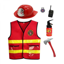 Firefighter Child Vest Pretend Play Toy Gifts Premium Firefighter Vest Firefighter Costume for Kids Boys Age 3-10 Years Child6Pcs