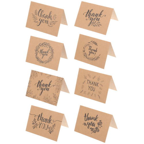 16 Sets Bedankkaartsticker Bulk Kraftpapier