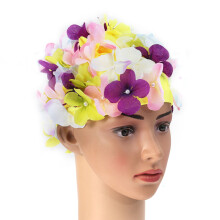 Modische Schwimmblüten-Stylish-Badekappe Größe L für Frauen (bunt)