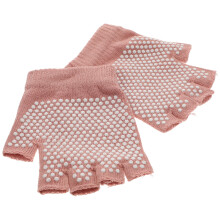1 paar halbfingerhandschuhe rutschfest für yoga, fitness, sport (pink)