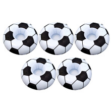 5Stk Mehrfarbige Aufblasbare Getränkehalter Fußball Muster Für Strand