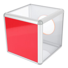 transparente ziehungsbox, glücksbox, lostrommel für jahresversammlung