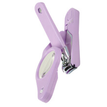 1Stk Lila Edelstahl Nagelknipser Mit LED Licht Und Lupe, Langlebig
