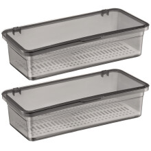2Stk Schwarzer Besteckhalter Aus PP, Multifunktional, Küchen Organizer