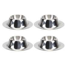 4Stk Haushalts Eierhalter Edelstahl Mehrzweck Eierbecher Silber Glatt