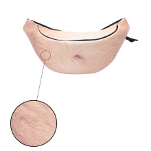 unisex 3d fake bierbauch po-bag mit reißverschluss & verstellbarer gurt