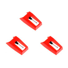 3Stk Grammophon Nadel Stylos Grammophon Plattenspieler Nadel (Rot)