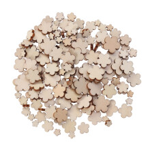 100Stk Beige Holzblumen Aus Premium Bambus Material Für Handarbeit