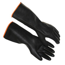 1Paar Schwarze Arbeitshandschuhe Gummi Langlebig Robust Industrie
