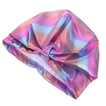 Wasserfeste Schwimmkappe Damen Nylon Elastisch Leicht Lila