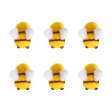 6Stk Wolle Filz Bienen Anhänger Bunte Mini Deko Für DIY Basteln