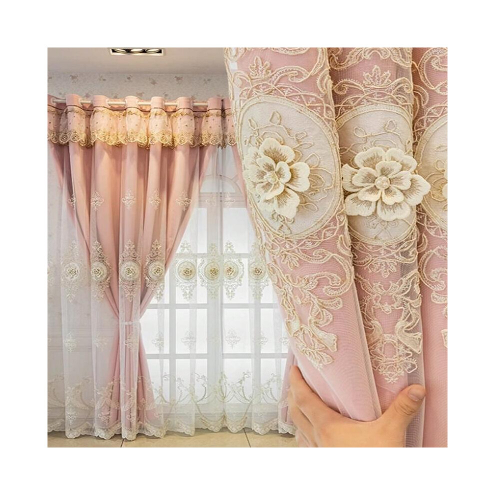 (Pink, 118"W x 102"Lï¼300x 260cmï¼) Blackout Curtains- Premium Polyester Thermal Insulated Energy Saving Noise Reducing Set of 2 Rod Pocket Panels B-image-OPC-PKHNCY5-NEW