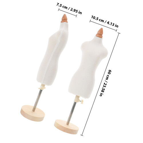 Miniature Doll Dress Form with Adjustable Stand Holder 1