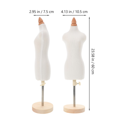 Miniature Doll Dress Form with Adjustable Stand Holder 2
